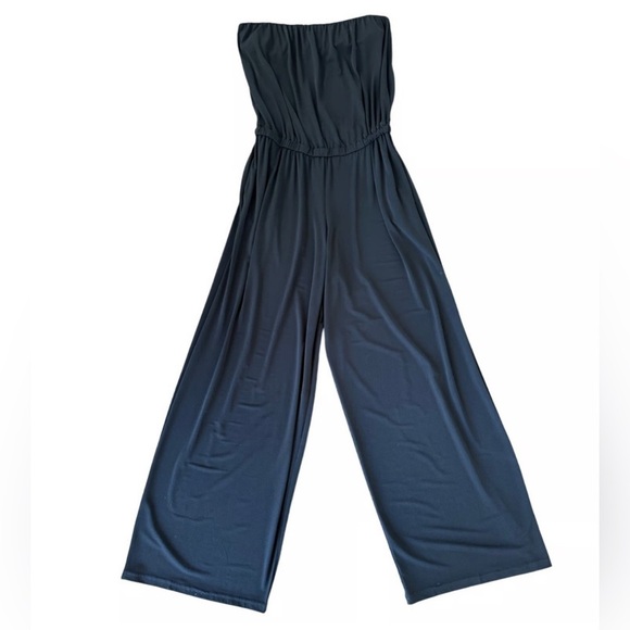 Mia Rose Brand Women’s Jumpsuit wide leg Strapless with pockets elastic waist - Picture 4 of 16